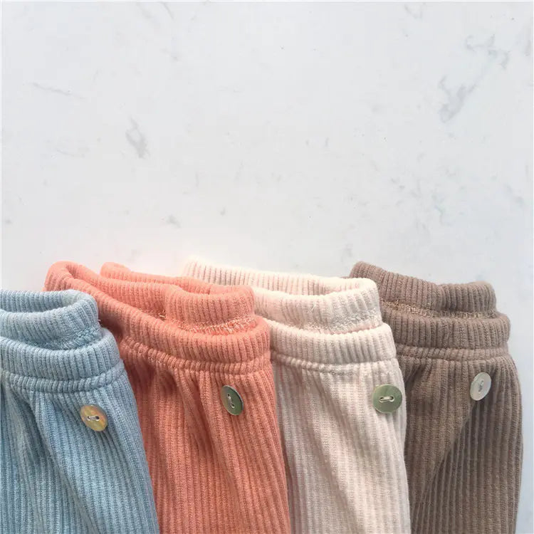 Autumn Baby Casual Threaded Elastic Leggings