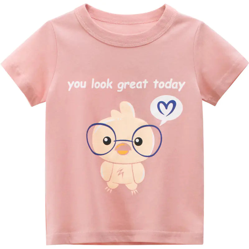 Korean Style Summer Baby Short Sleeve T-Shirt for Girls