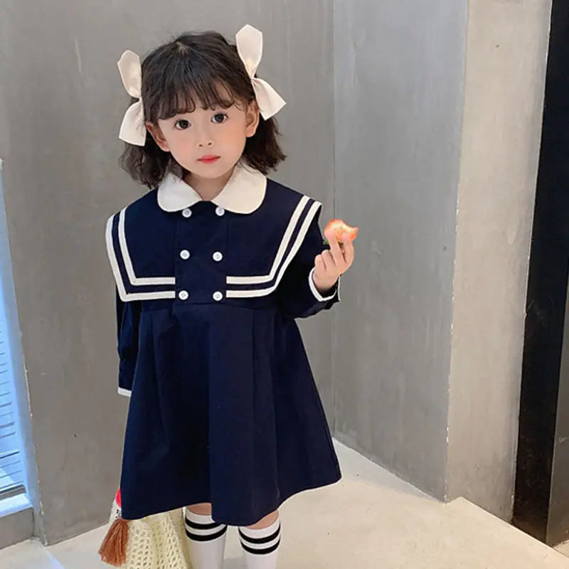 Autumn Girls' Long-sleeved Preppy Fashion Dress