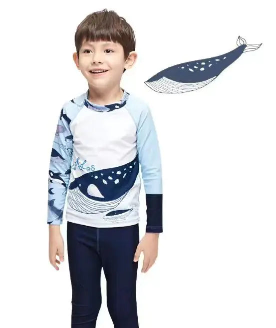 2023 Kids Swimwear Set for Boys 3-9 Years Sun Protection