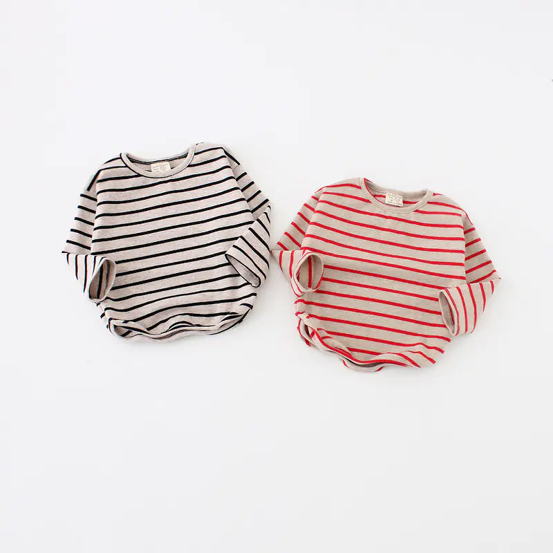 Chic Striped Girls' Cotton Top