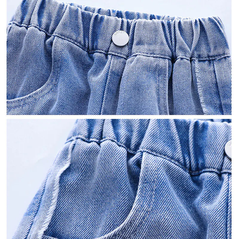Girls' Wide Leg Casual Jeans - Comfortable Fashion Trousers