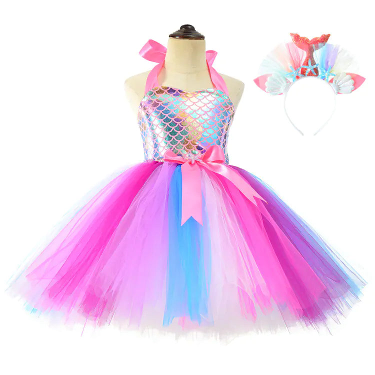 Mermaid Princess Tutu Dress for Baby Halloween Party