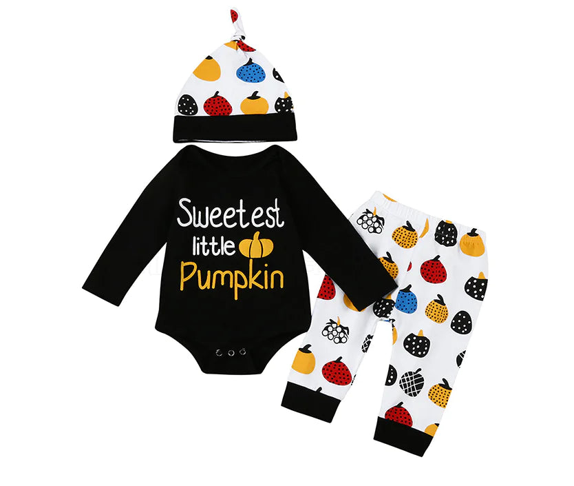Halloween Pumpkin Baby 3-Piece Outfit