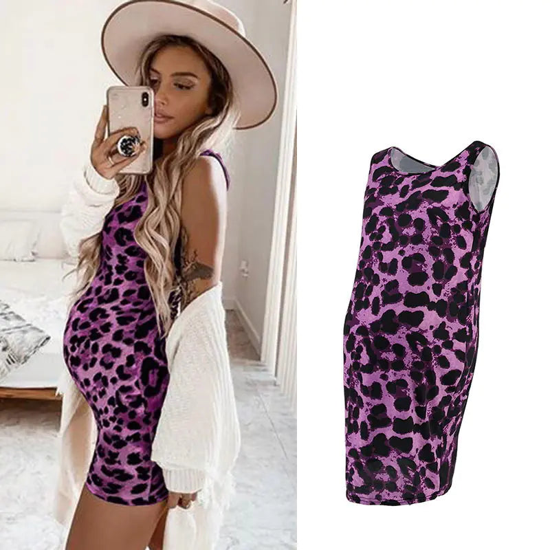 Maternity Wear, Sexy Leopard Print Dress and Skirt