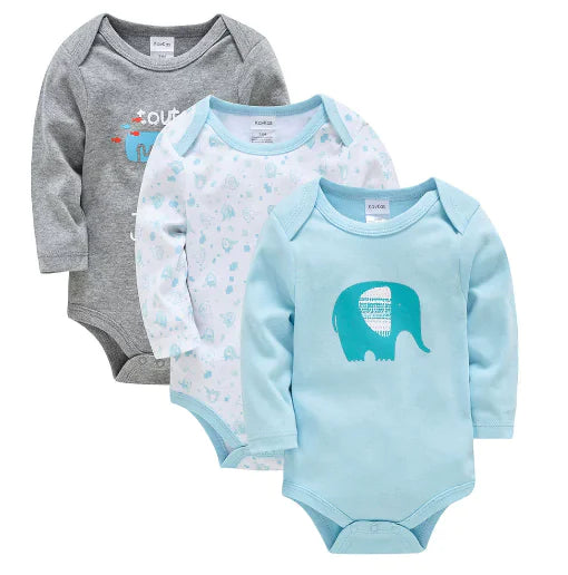 Cotton Comfort Baby Bodysuits 3-Pack