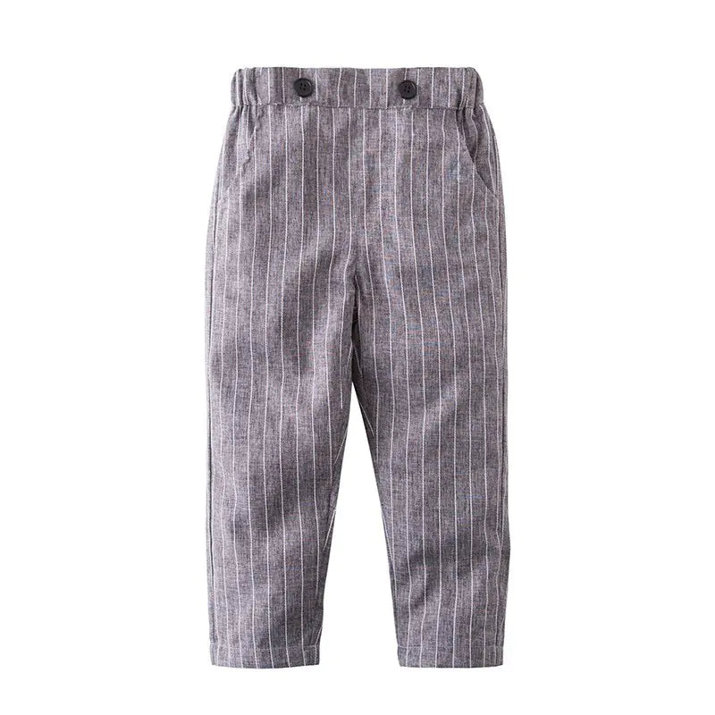 Boys' Striped Elastic Waist Casual Trousers
