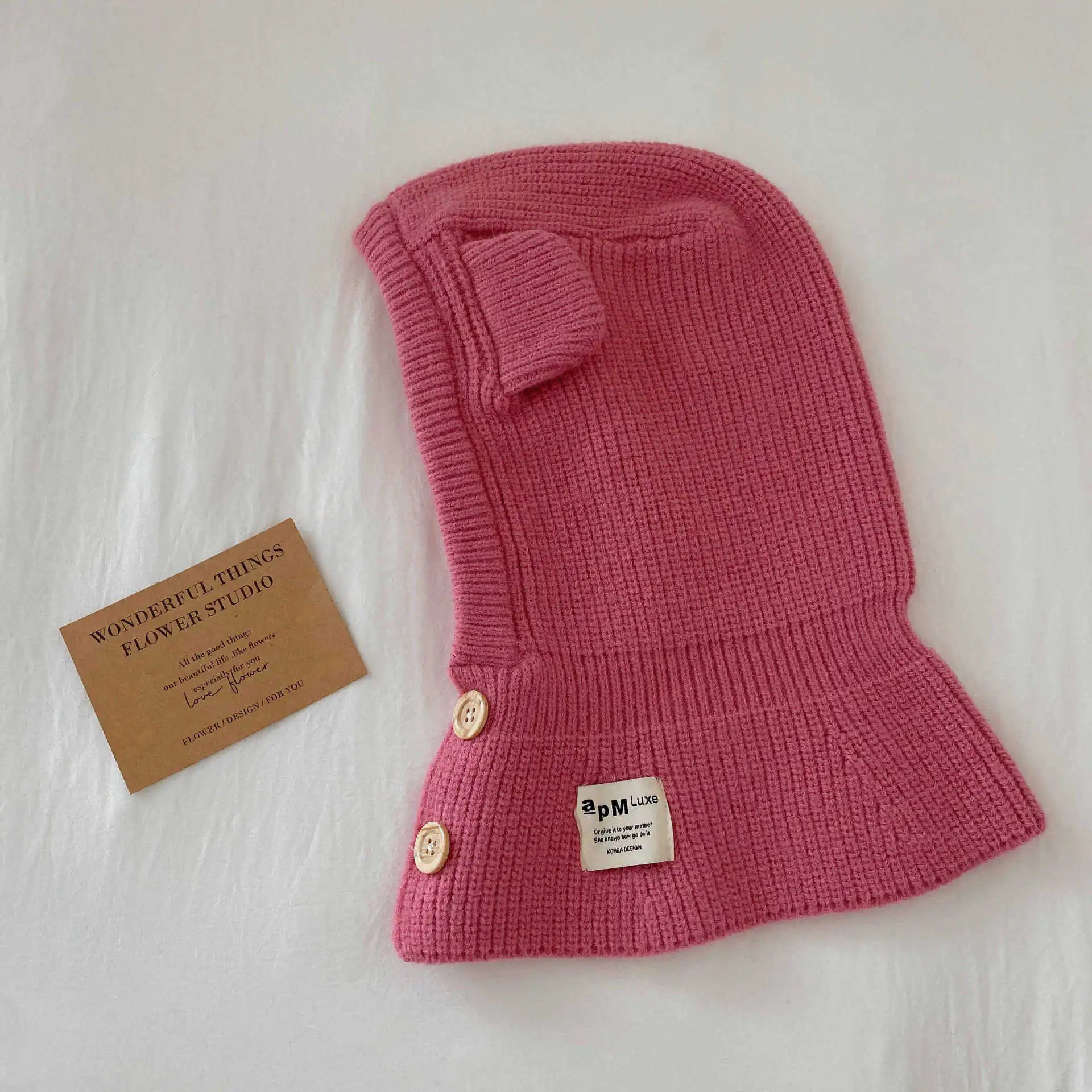 Integrated Woolen Cap and Scarf Set for Kids