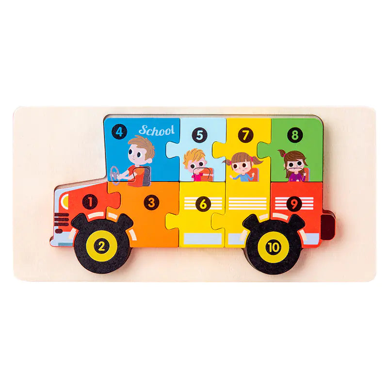 Kid-Friendly Wooden Learning Puzzles - Bulk