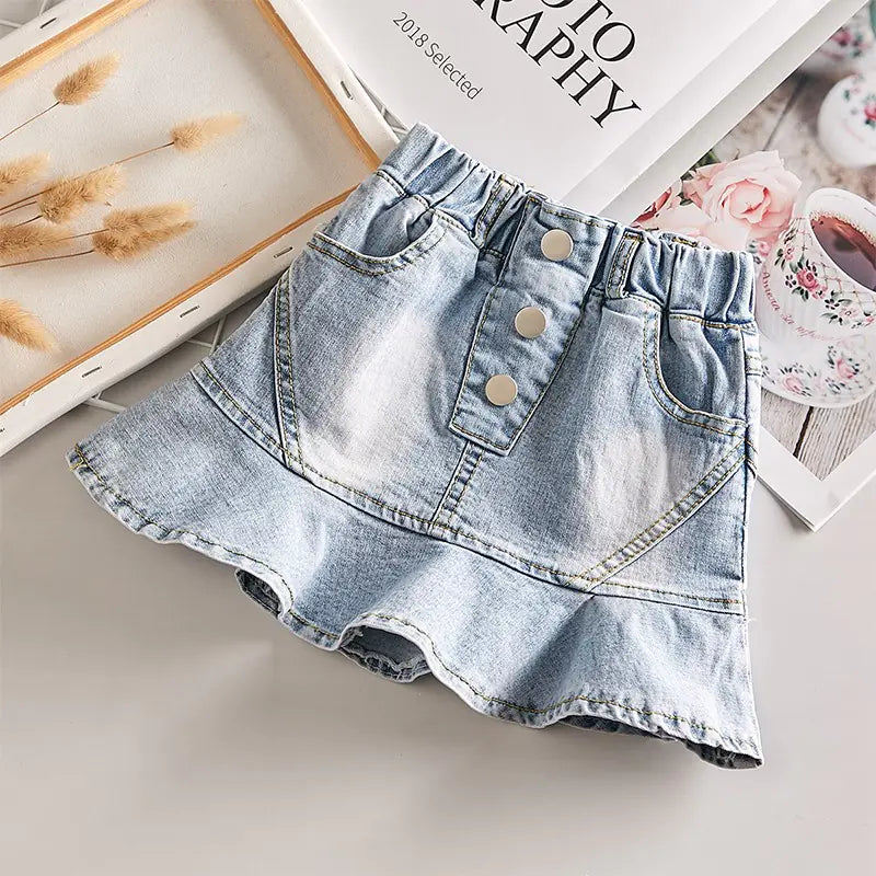 Girls' Fashionable Elegant Denim Skirts Collection