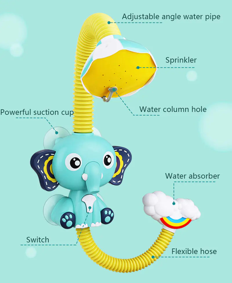 Elephant Fun Kids' Shower and Bath Toy Set