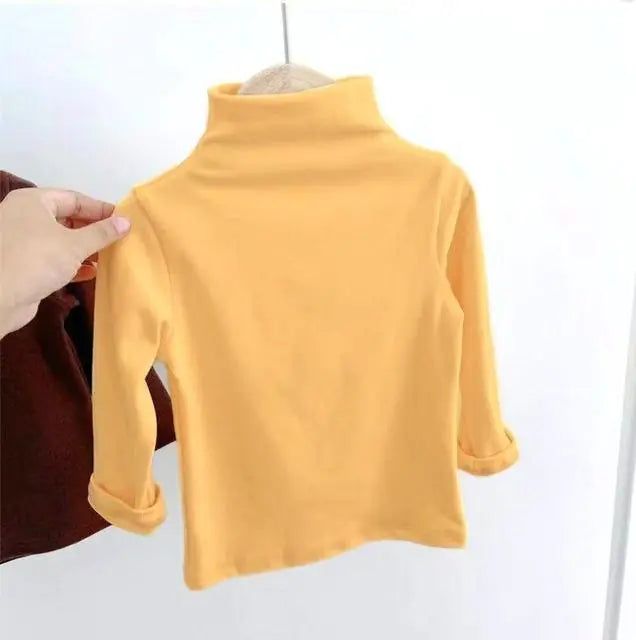 Boys' Turtleneck Fleece T-Shirts for Autumn & Winter