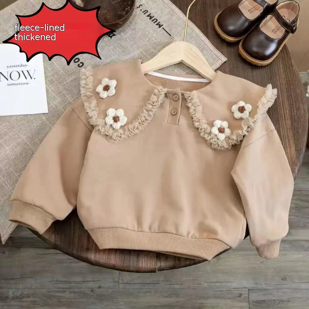 Doll Collar Sweater for Girls' Baby Pullover