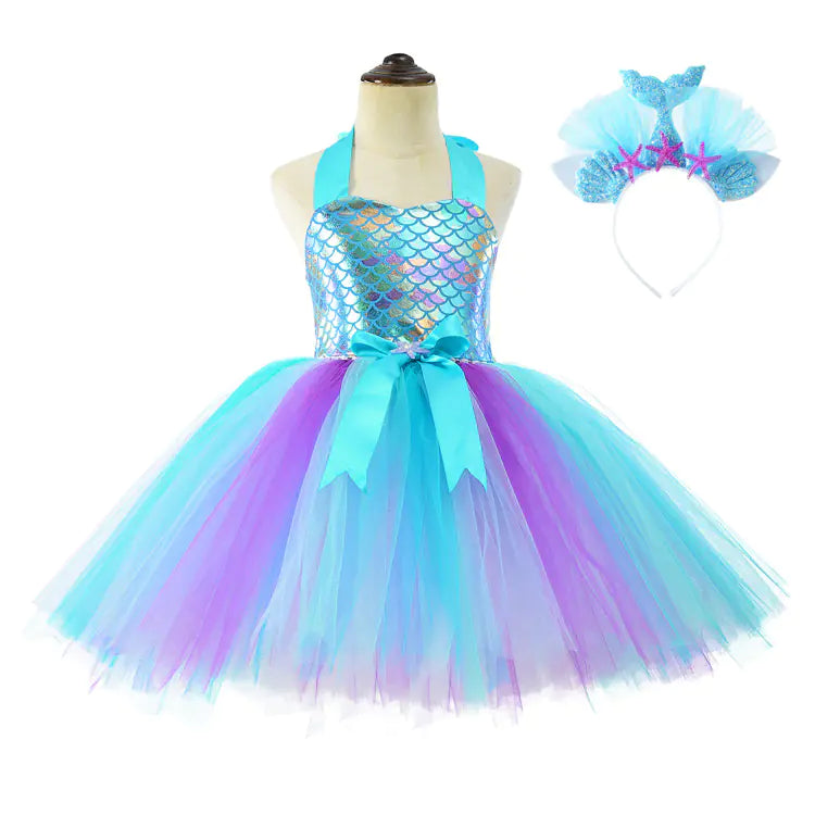 Mermaid Princess Tutu Dress for Baby Halloween Party
