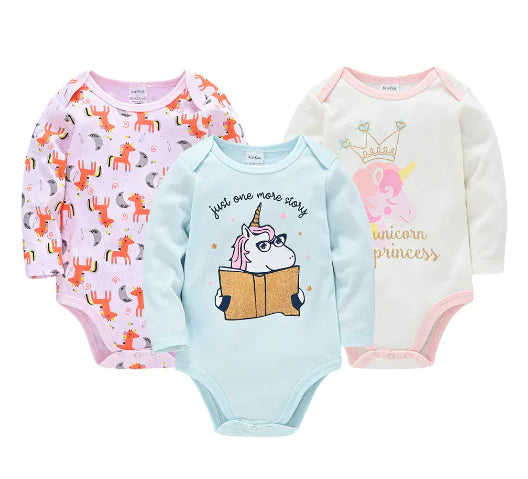 Cotton Comfort Baby Bodysuits 3-Pack