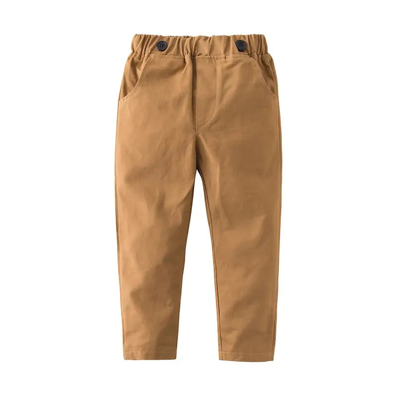 Boys' Striped Elastic Waist Casual Trousers