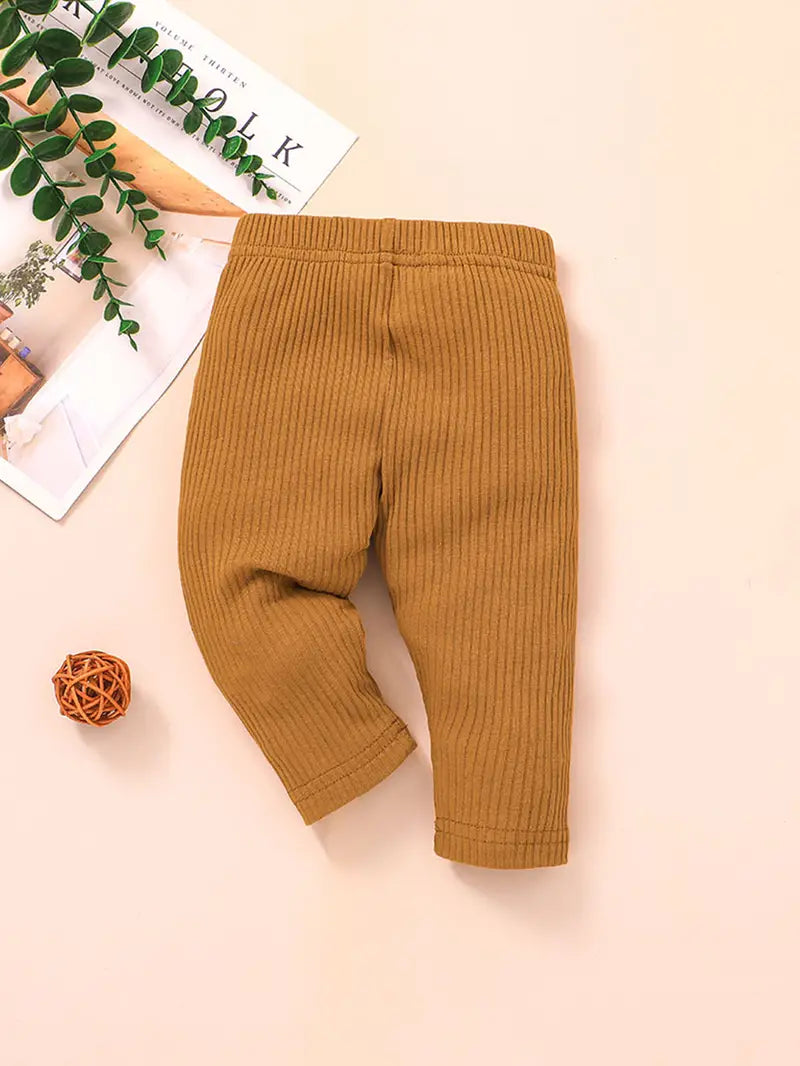 3-Pack Baby Girls Cotton Ribbed Leggings