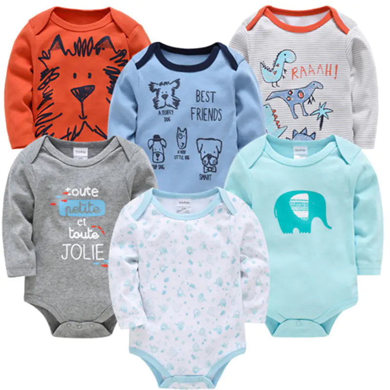 6-Piece Cotton Infant Bodysuit Set