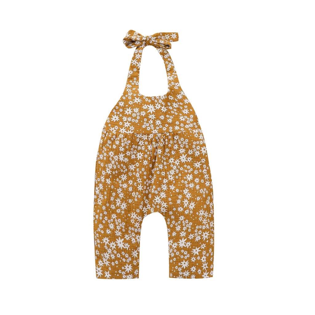 Girls' Cotton Fashion Print Sleeveless Bodysuit