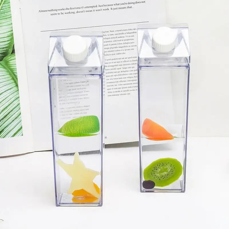 Creative Transparent Plastic Milk Cups and Water Bottles