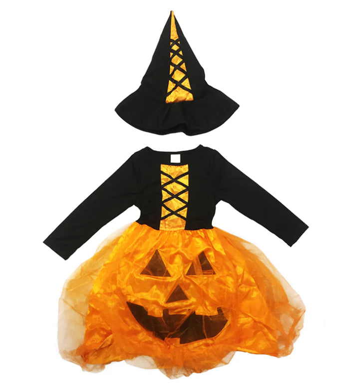 LED Pumpkin Dress Costume for Kids Halloween Set