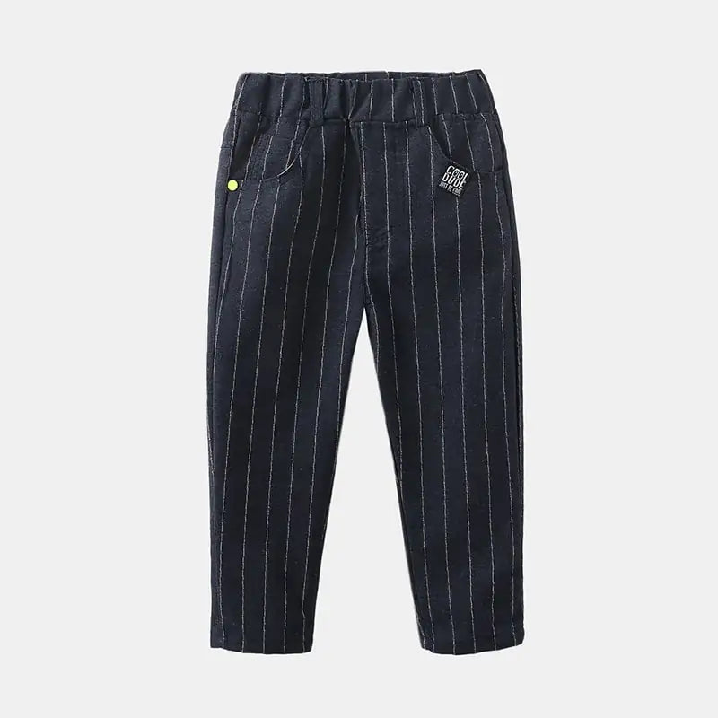 Boys' Striped Elastic Waist Casual Trousers
