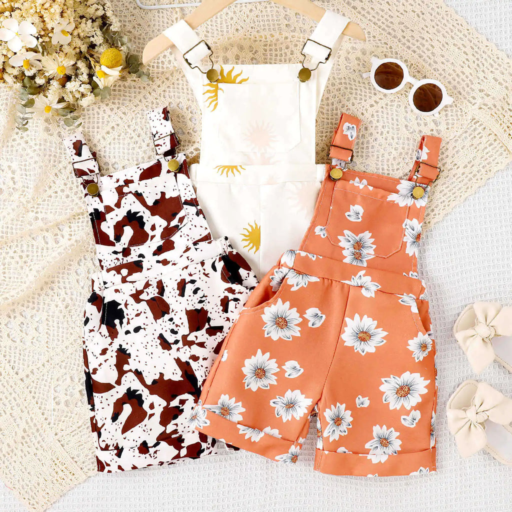 Flower Leopard Print Suspenders for Girls' Fashion