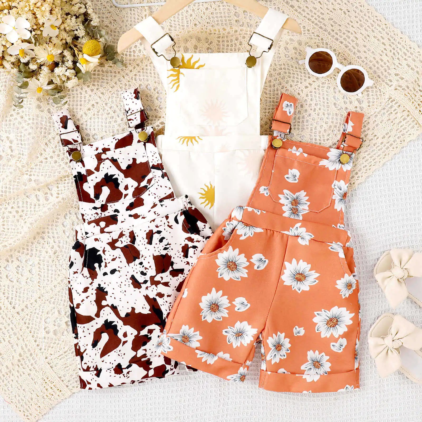 Flower Leopard Print Suspenders for Girls' Fashion