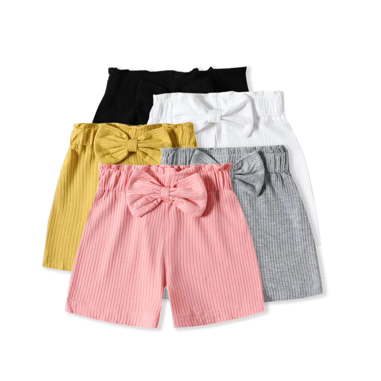 LittleCharm 5-Pack Cotton Flare Shorts for Toddlers