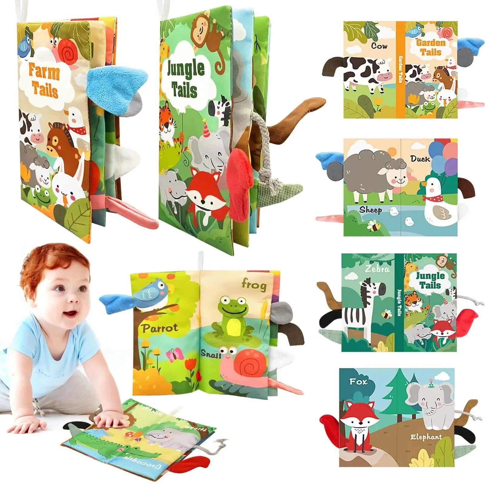 FALUCKYY 2 PCS Baby Books 0-6 Months