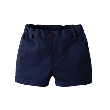 Solid Color Casual Cotton Shorts for Baby Boys