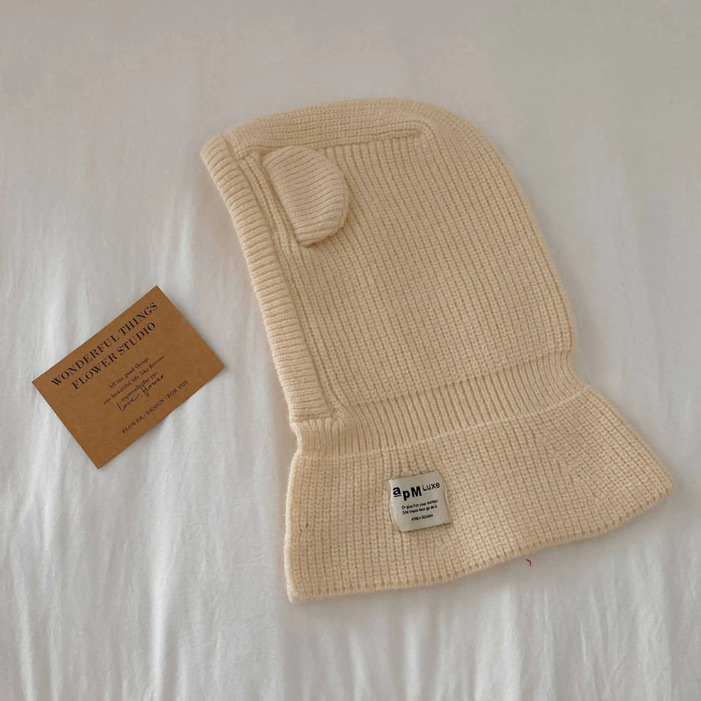 Integrated Woolen Cap and Scarf Set for Kids