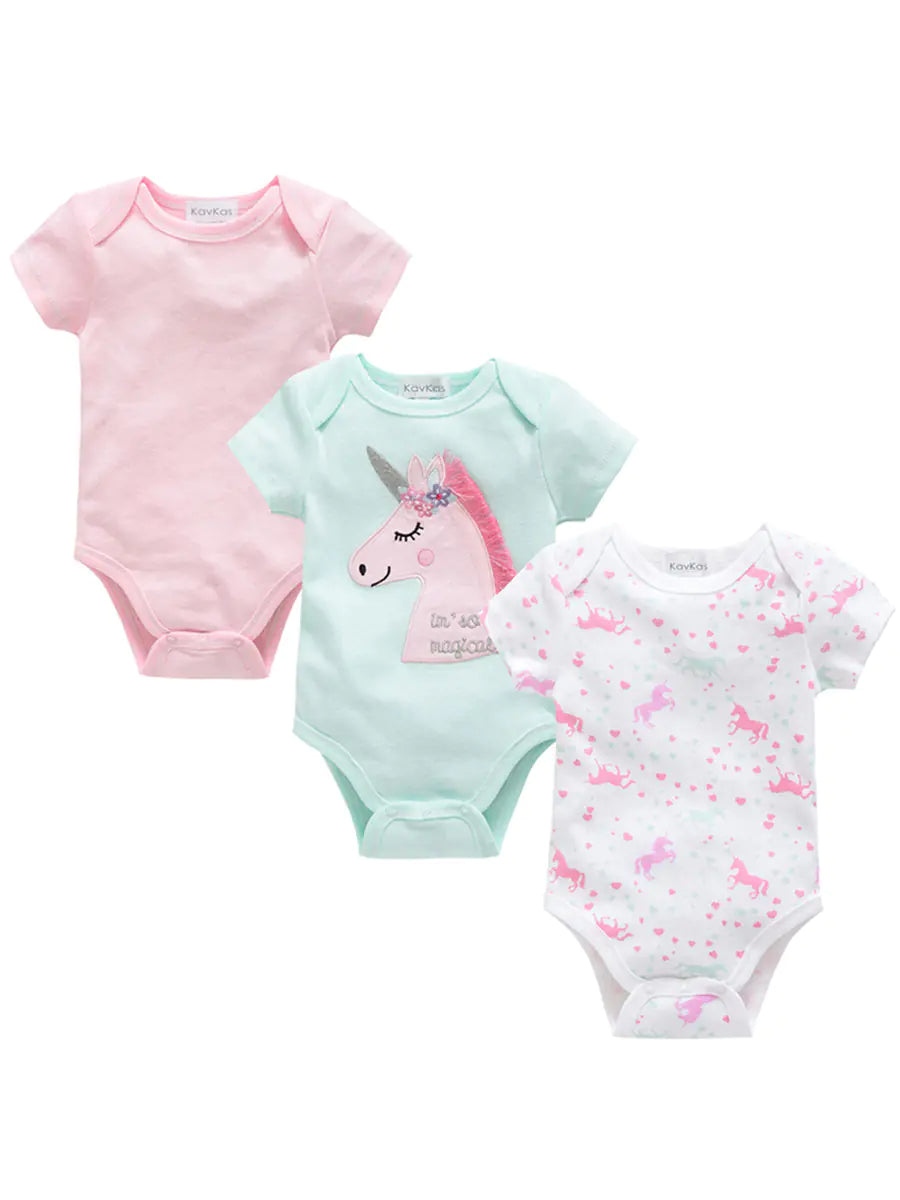 Cotton Trio Baby Bodysuit Set