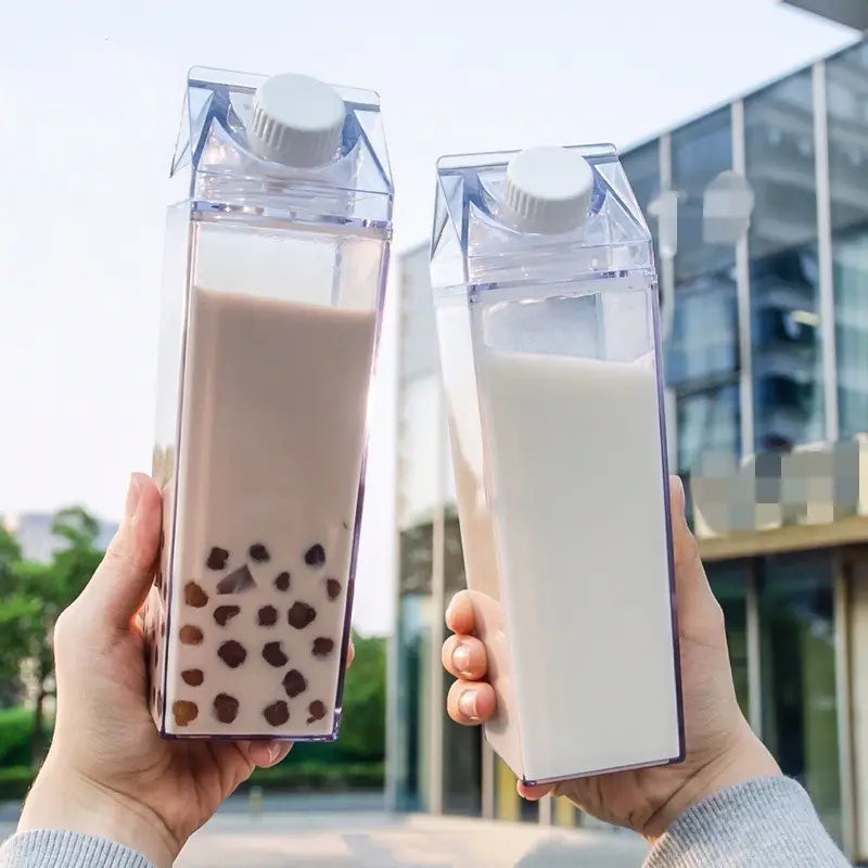 Creative Transparent Plastic Milk Cups and Water Bottles