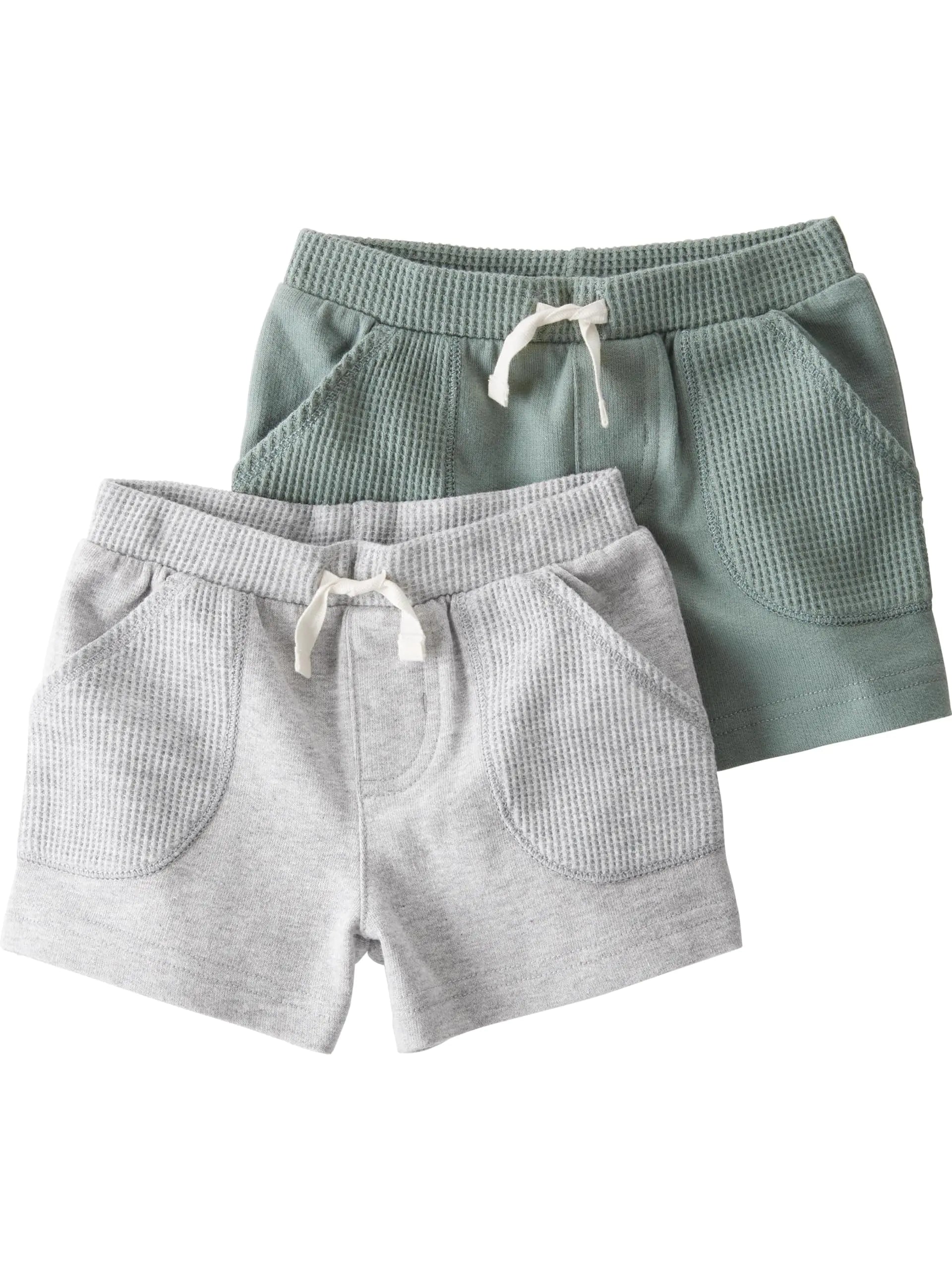 Little Planet Organic Unisex Baby Shorts 2-Pack - Green/Grey