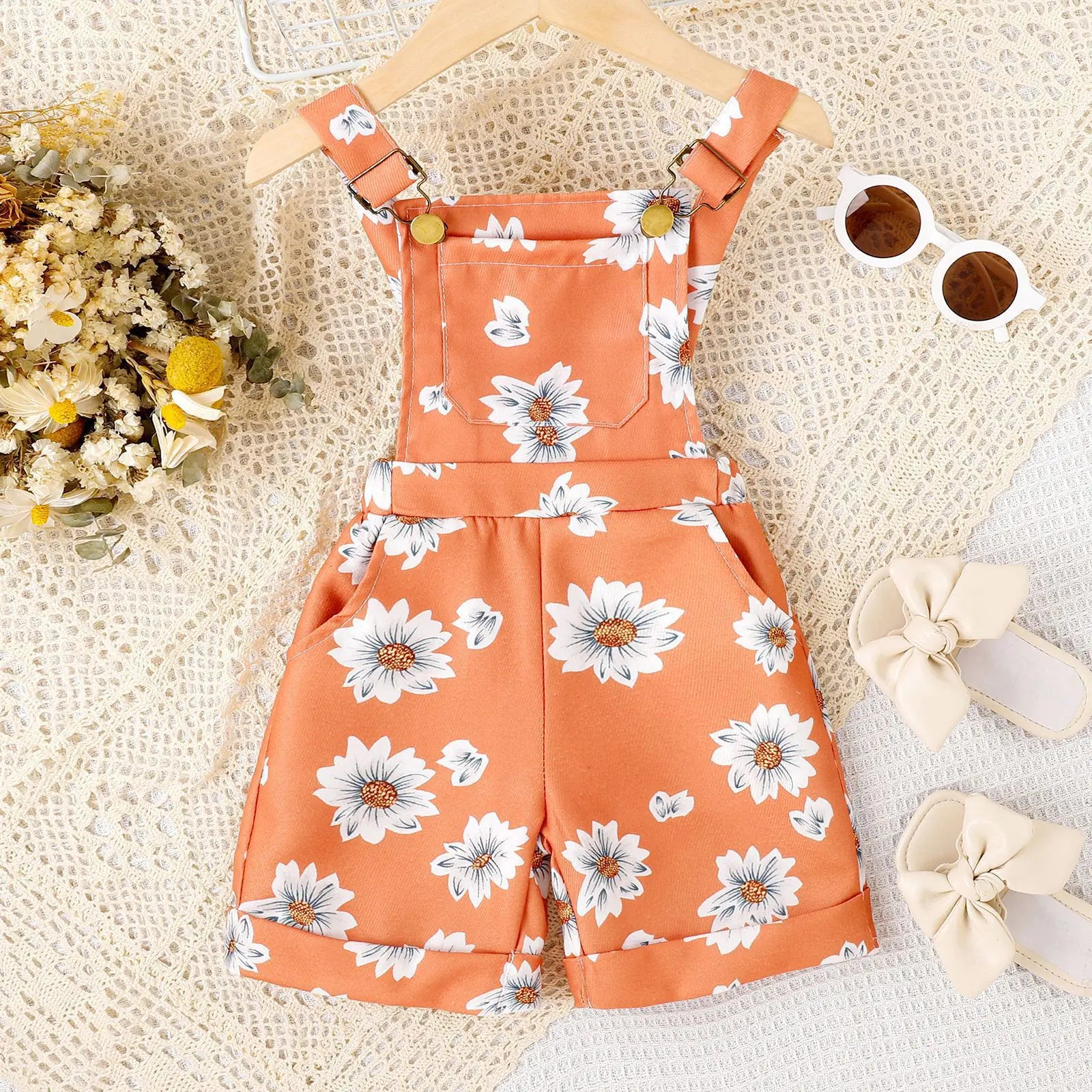 Flower Leopard Print Suspenders for Girls' Fashion
