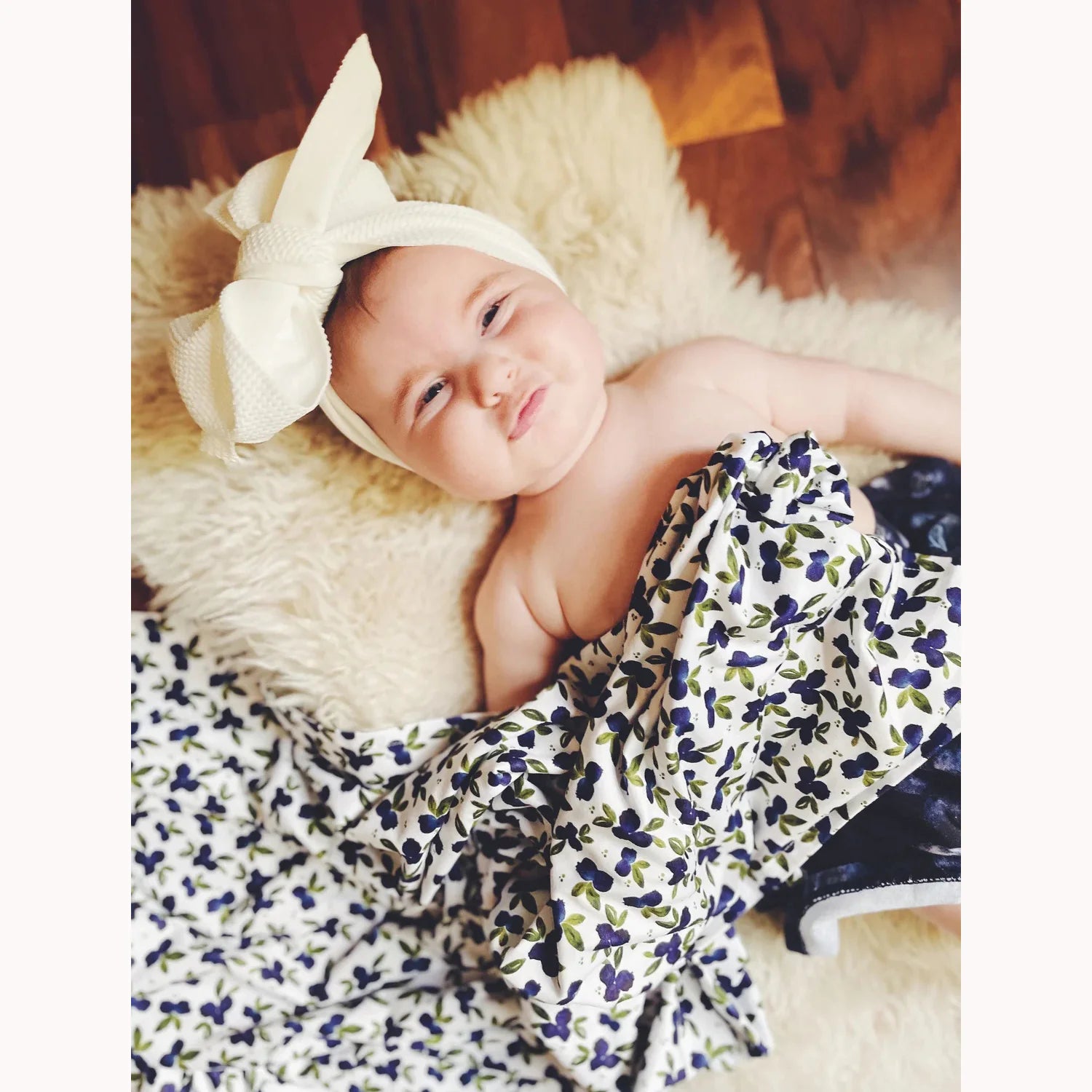 3-Piece Floral Swaddle and Cap Set