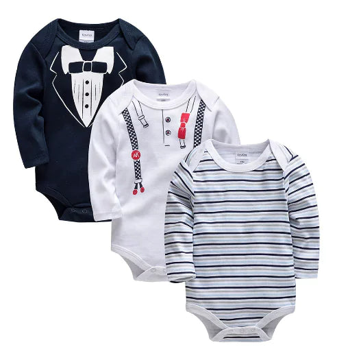 Cotton Comfort Baby Bodysuits 3-Pack