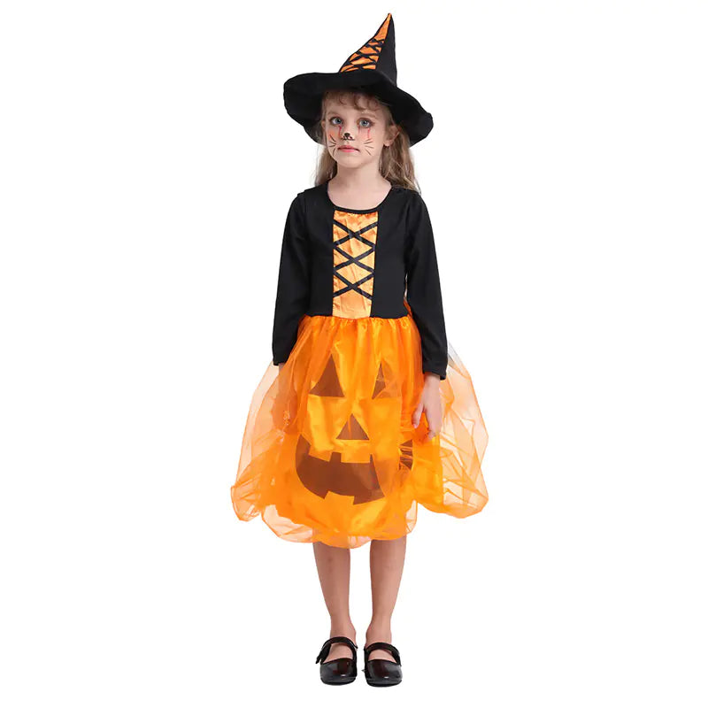 LED Pumpkin Dress Costume for Kids Halloween Set