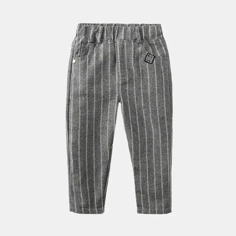 Boys' Striped Elastic Waist Casual Trousers