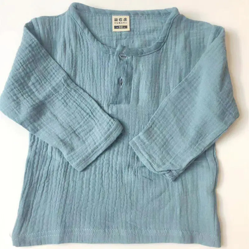 Boys' Short-Sleeve Cotton Linen T-Shirts for Kids