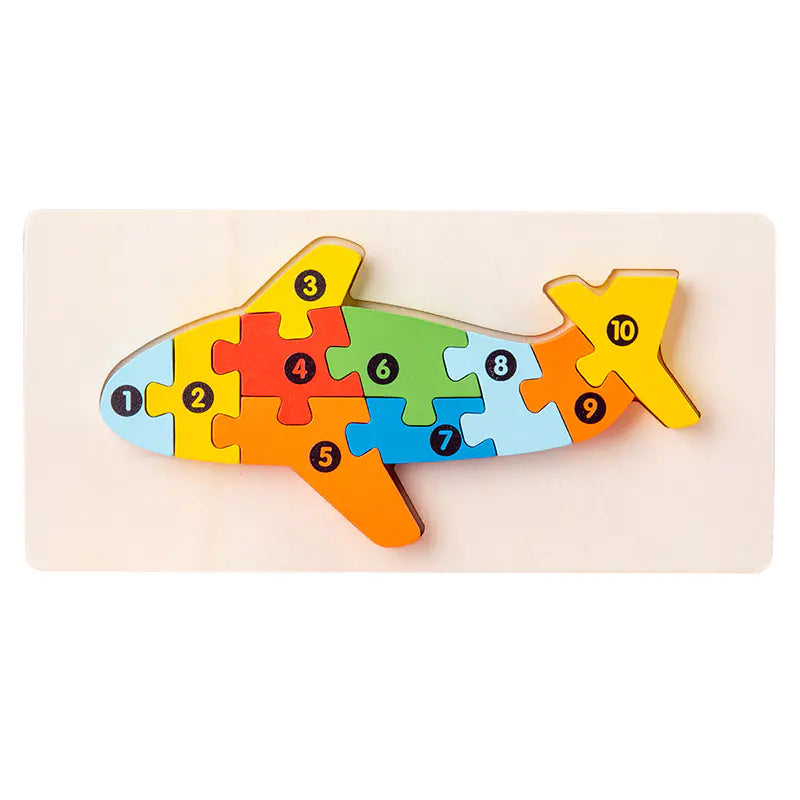 Kid-Friendly Wooden Learning Puzzles - Bulk