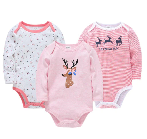Cotton Comfort Baby Bodysuits 3-Pack
