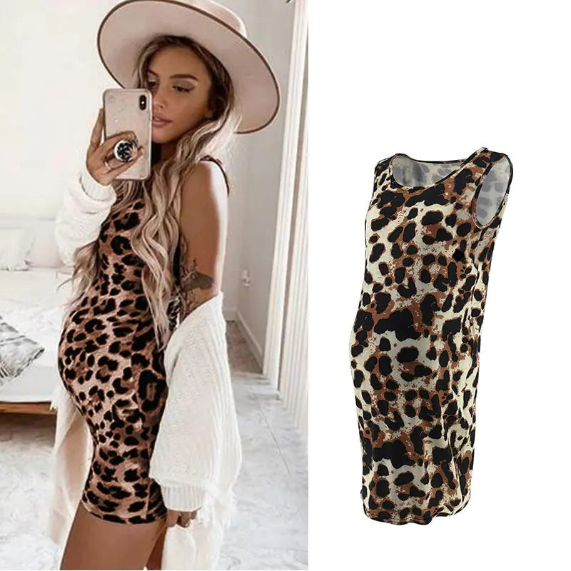 Maternity Wear, Sexy Leopard Print Dress and Skirt