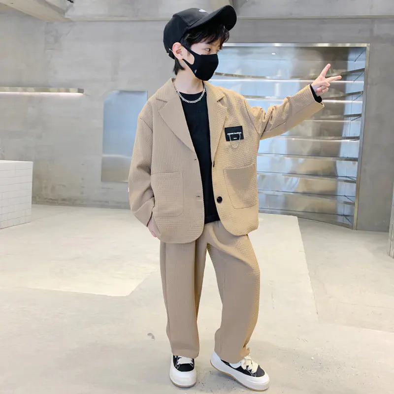 Boys' Cool Fashion Suit Set for Spring and Autumn