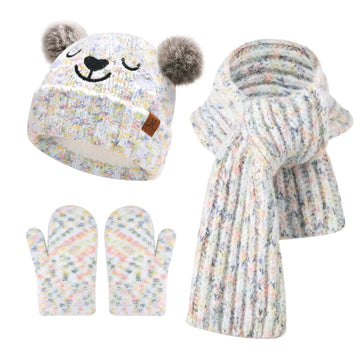 Baby Winter Hat, Scarf & Mittens Set with Fleece – 0-4 Years