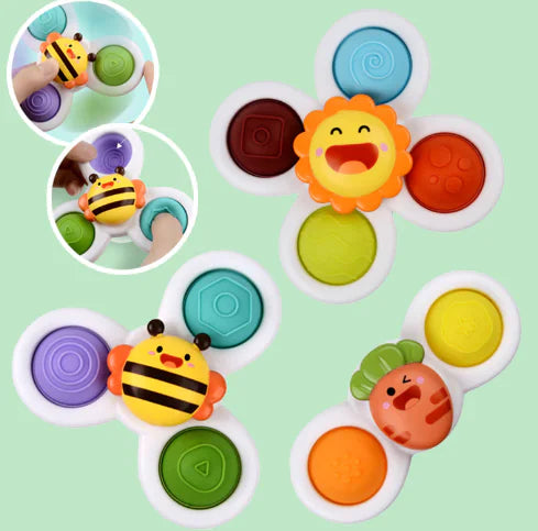 Children's Cartoon Suction Toy - Spinning Flower Spinner