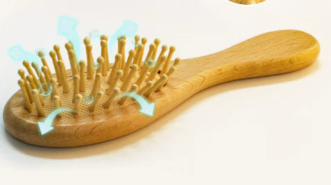 Baby Bath Care Soft Wool Brush Set with Beech Wood Comb