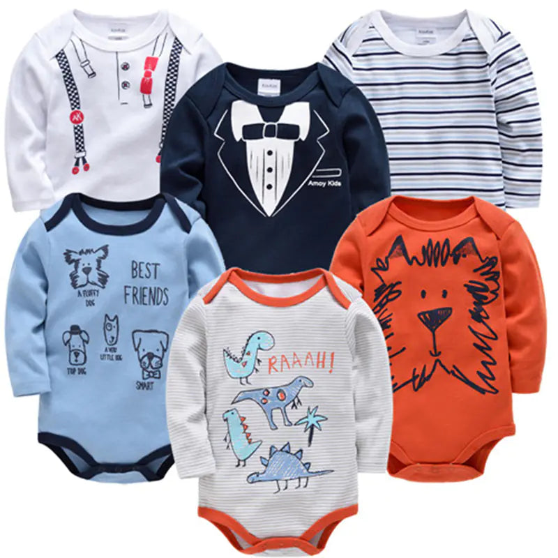 6-Piece Cotton Infant Bodysuit Set