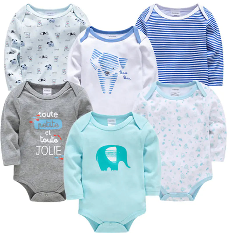 6-Piece Cotton Infant Bodysuit Set